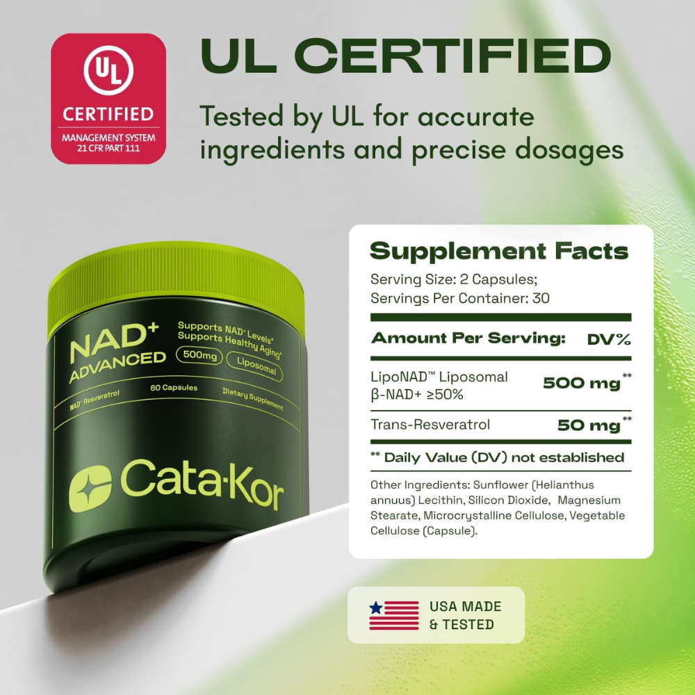 Cata-Kor NAD+ Advanced Resveratrol 500mg