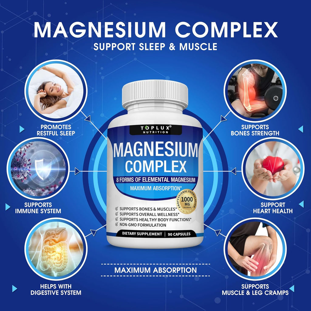 Toplux Magnesium Complex 8 Essential Magnesium Supplement Fitness Edible