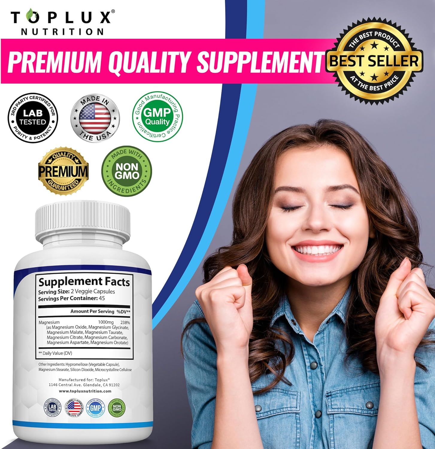 Toplux Magnesium Complex 8 Essential Magnesium Supplement Fitness Edible
