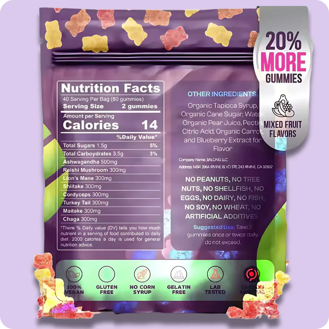 Mushroom Gummies with Ashwagandha